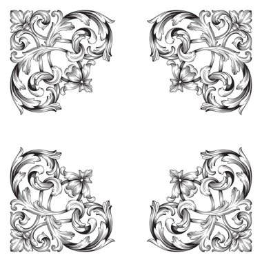 Klasik barok vektör tasarımı için vintage öğeler kümesi. Dekoratif eleman telkari vektör hat. Sen-ebilmek kullanma için tebrik kartı ve lazer kesim düğün dekorasyon.