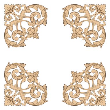 Klasik barok vektör tasarımı için vintage öğeler kümesi. Dekoratif eleman telkari vektör hat. Sen-ebilmek kullanma için tebrik kartı ve lazer kesim düğün dekorasyon.