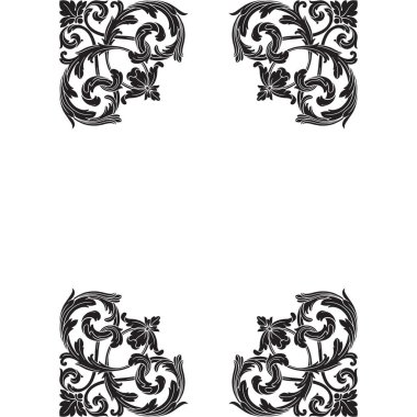 Klasik barok vektör tasarımı için vintage öğeler kümesi. Dekoratif eleman telkari vektör hat. Sen-ebilmek kullanma için tebrik kartı ve lazer kesim düğün dekorasyon.