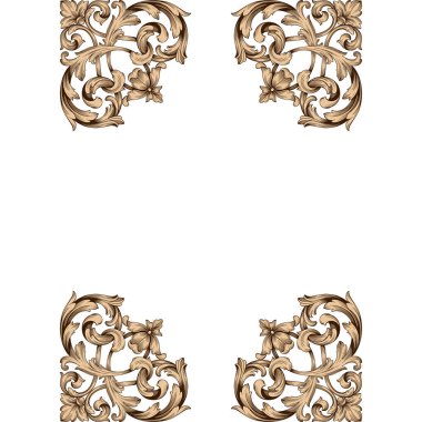 Klasik barok vektör tasarımı için vintage öğeler kümesi. Dekoratif eleman telkari vektör hat. Sen-ebilmek kullanma için tebrik kartı ve lazer kesim düğün dekorasyon.