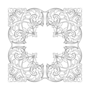 Klasik barok vektör tasarımı için vintage öğeler kümesi. Dekoratif eleman telkari vektör hat. Sen-ebilmek kullanma için tebrik kartı ve lazer kesim düğün dekorasyon.