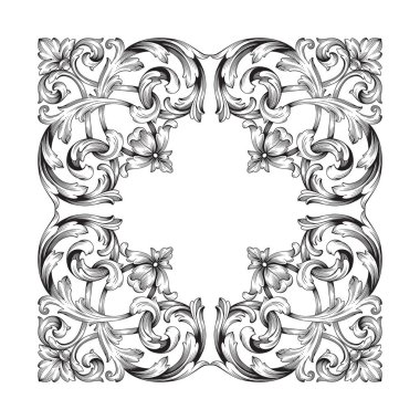 Klasik barok vektör tasarımı için vintage öğeler kümesi. Dekoratif eleman telkari vektör hat. Sen-ebilmek kullanma için tebrik kartı ve lazer kesim düğün dekorasyon.