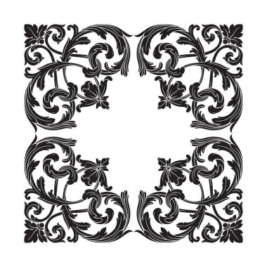 Klasik barok vektör tasarımı için vintage öğeler kümesi. Dekoratif eleman telkari vektör hat. Sen-ebilmek kullanma için tebrik kartı ve lazer kesim düğün dekorasyon.