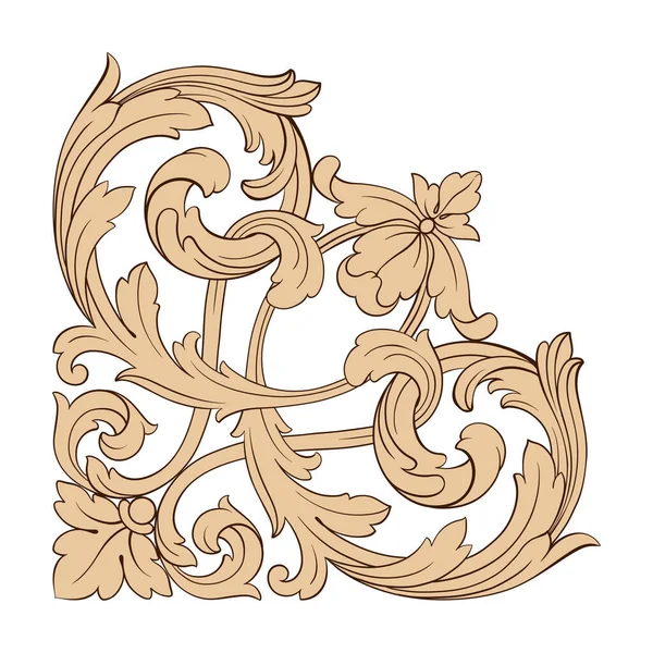 Classical Baroque Vector Set Vintage Elements Design Decorative Design Element — Stock Vector
