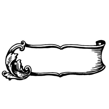 Old ribbon banner in vintage retro style for decoration, scrapbook and design in vector.