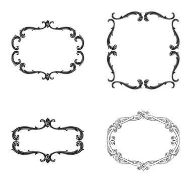 Tasarım ve vektör illüstrasyonları için klasik barok vektör kümesi