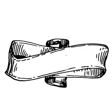 Old ribbon banner in vintage retro style for decoration, scrapbook and design in vector.