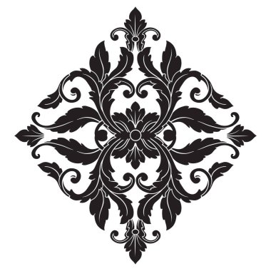 Tasarım için klasik barok çerçeve, vektör illüstrasyonu