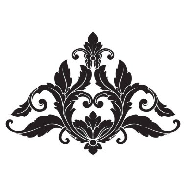 Border and Frame with baroque style. Ornament elements for your design. Black and white color. Floral engraving decoration for postcards or invitations for social media.