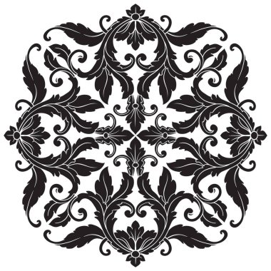 Border and Frame with baroque style. Ornament elements for your design. Black and white color. Floral engraving decoration for postcards or invitations for social media.