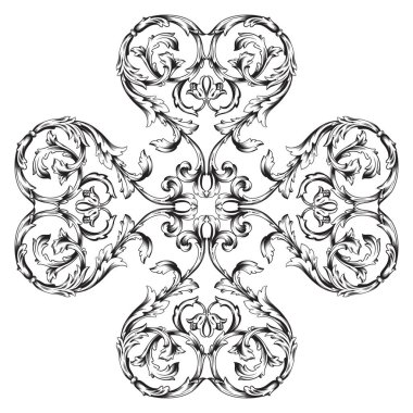 Klasik barok vektör tasarımı için vintage öğeler kümesi. Dekoratif eleman telkari vektör hat. Sen-ebilmek kullanma için tebrik kartı ve lazer kesim düğün dekorasyon.