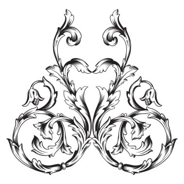 Klasik barok vektör tasarımı için vintage öğeler kümesi. Dekoratif eleman telkari vektör hat. Sen-ebilmek kullanma için tebrik kartı ve lazer kesim düğün dekorasyon.