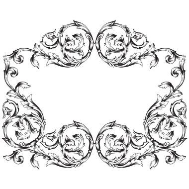 Klasik barok vektör tasarımı için vintage öğeler kümesi. Dekoratif eleman telkari vektör hat. Sen-ebilmek kullanma için tebrik kartı ve lazer kesim düğün dekorasyon.