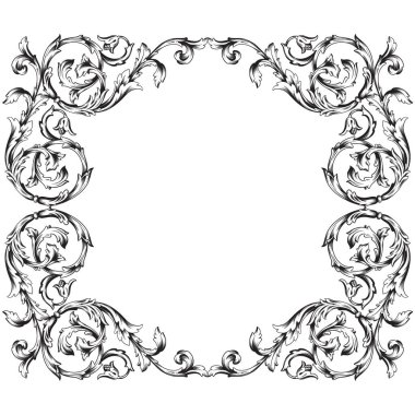 Klasik barok vektör tasarımı için vintage öğeler kümesi. Dekoratif eleman telkari vektör hat. Sen-ebilmek kullanma için tebrik kartı ve lazer kesim düğün dekorasyon.