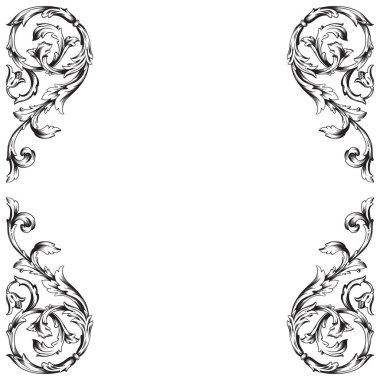 Klasik barok vektör tasarımı için vintage öğeler kümesi. Dekoratif eleman telkari vektör hat. Sen-ebilmek kullanma için tebrik kartı ve lazer kesim düğün dekorasyon.