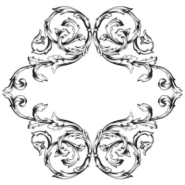 Klasik barok vektör tasarımı için vintage öğeler kümesi. Dekoratif eleman telkari vektör hat. Sen-ebilmek kullanma için tebrik kartı ve lazer kesim düğün dekorasyon.