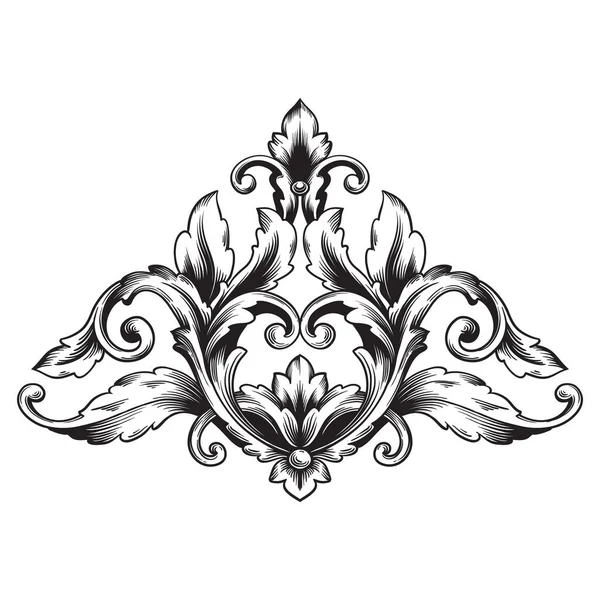 Border Frame Baroque Style Ornament Elements Your Design Black White —  Vetores de Stock