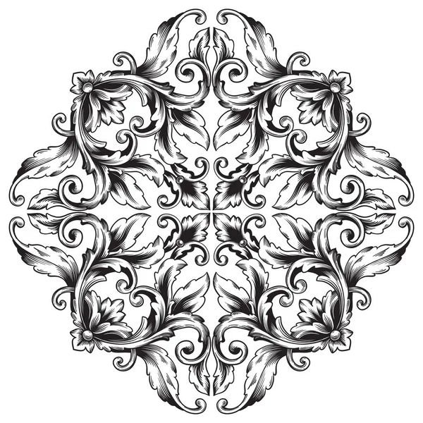 Border Frame Baroque Style Ornament Elements Your Design Black White — Wektor stockowy