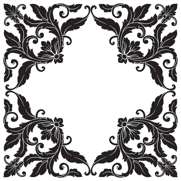 Border Frame Baroque Style Ornament Elements Your Design Black White — Wektor stockowy