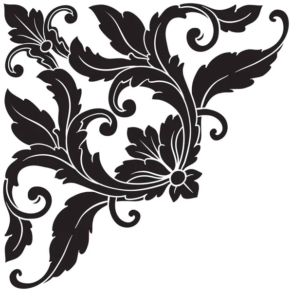 Border Frame Baroque Style Ornament Elements Your Design Black White — Stok Vektör