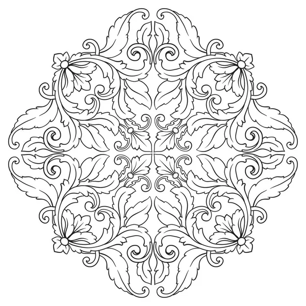 Border Frame Baroque Style Ornament Elements Your Design Black White — Image vectorielle