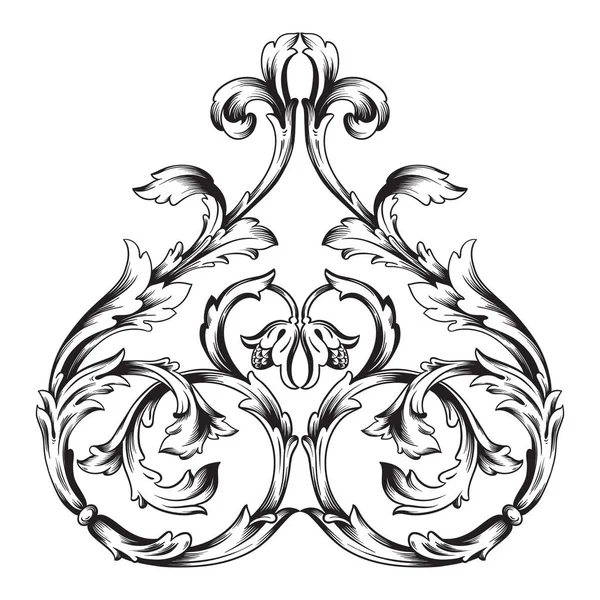 Ensemble Classique Baroque Vectoriel Éléments Vintage Pour Design Élément Conception — Image vectorielle