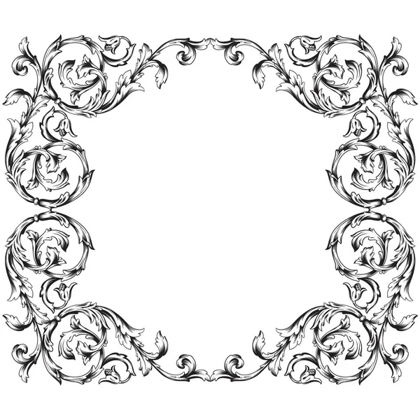 Ensemble Classique Baroque Vectoriel Éléments Vintage Pour Design Élément Conception — Image vectorielle