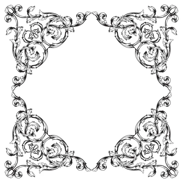 Ensemble Classique Baroque Vectoriel Éléments Vintage Pour Design Élément Conception — Image vectorielle