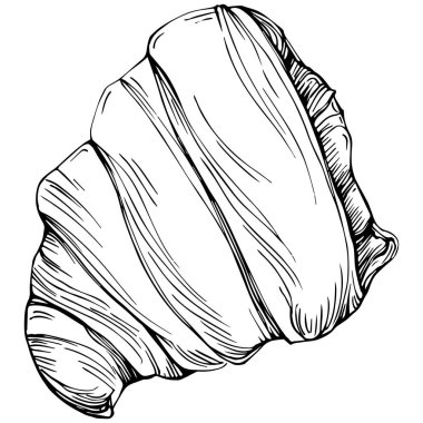 Kruvasan el çizilen illüstrasyon