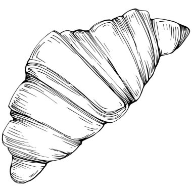 Kruvasan el çizilen illüstrasyon