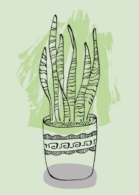 Soyut sanat arka plan vektörü. Ev bitkisi ve botanik eskiz sanat duvar kağıdı. Kapak tasarımı ve fırça stili. Kaplıca için çiçek desenleri ve oda dekorasyonu ve parmak izleri..