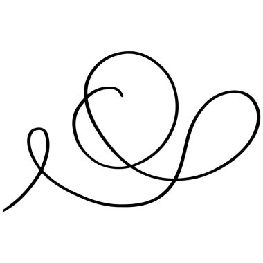 Döner el çizimi süs vuruşu. Beyaz arka planda siyah beyaz klipsli sanat. Antika vintage gravür çizimi. Süslü bukleler, girdap ayırıcı ve filigran süsleme vektörü. 