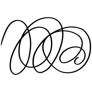 Döner el çizimi süs vuruşu. Beyaz arka planda siyah beyaz klipsli sanat. Antika vintage gravür çizimi. Süslü bukleler, girdap ayırıcı ve filigran süsleme vektörü. 