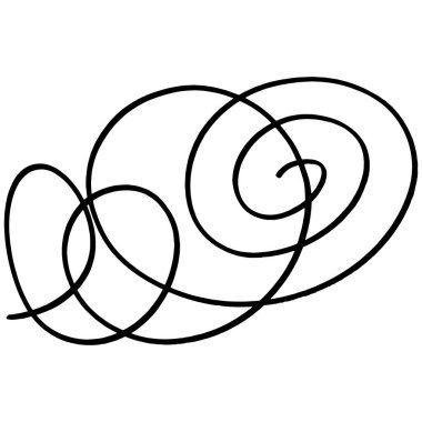 Döner el çizimi süs vuruşu. Beyaz arka planda siyah beyaz klipsli sanat. Antika vintage gravür çizimi. Süslü bukleler, girdap ayırıcı ve filigran süsleme vektörü. 