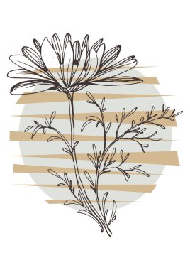 Moda renklerinde çağdaş sanat çiçekli posterler. Soyut el çiçekleri, geometrik elementleri ve vuruşları, yaprakları ve çiçekleri çizer. 