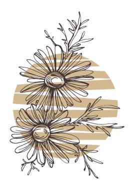 Moda renklerinde çağdaş sanat çiçekli posterler. Soyut el çiçekleri, geometrik elementleri ve vuruşları, yaprakları ve çiçekleri çizer. 