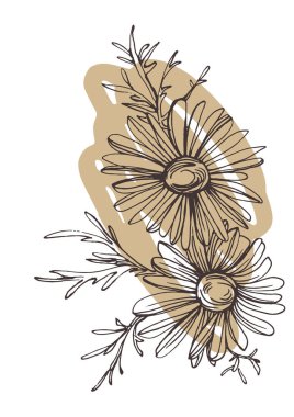 Moda renklerinde çağdaş sanat çiçekli posterler. Soyut el çiçekleri, geometrik elementleri ve vuruşları, yaprakları ve çiçekleri çizer. 