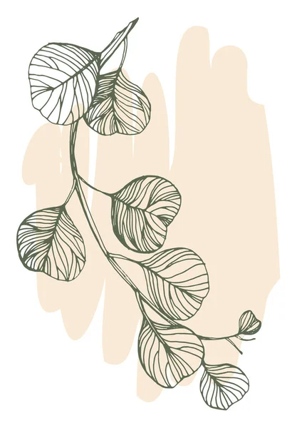 葉を持つ花の背景のベクトル図 — ストックベクタ