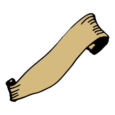 Vintage Ribbon Banner el yazısı, klasik oymalı resimle çizilmiş. Retro beyaz arka planda izole edildi. Tebrik kartları, pankartlar, davetiyeler için tasarım ögeleri.