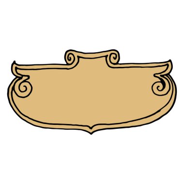 Vintage Ribbon Banner el yazısı, klasik oymalı resimle çizilmiş. Retro beyaz arka planda izole edildi. Tebrik kartları, pankartlar, davetiyeler için tasarım ögeleri.