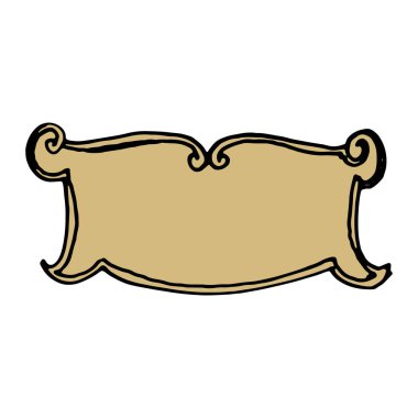 Vintage Ribbon Banner el yazısı, klasik oymalı resimle çizilmiş. Retro beyaz arka planda izole edildi. Tebrik kartları, pankartlar, davetiyeler için tasarım ögeleri.