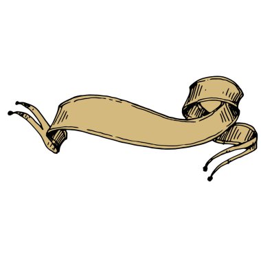 Vintage Ribbon Banner el yazısı, klasik oymalı resimle çizilmiş. Retro beyaz arka planda izole edildi. Tebrik kartları, pankartlar, davetiyeler için tasarım ögeleri.