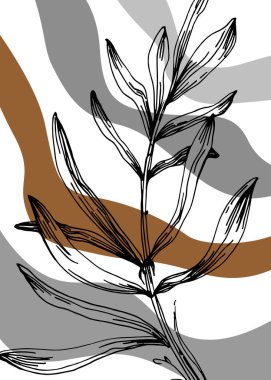 Soyut Lavanta El Boyalı Duvar Dekorasyonu için İllüstrasyonlar, skeç tarzında minimalist çiçek. Kartpostal, Sosyal Medya Sancağı, Broşür Kapağı Tasarım Arkaplanı. Modern Soyut Resim Sanatı