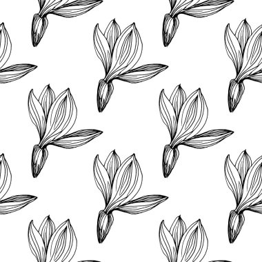 Yaban çiçeği lavanta deseni tek sıra şeklinde. Bitkinin ana hatları: siyah-beyaz oymalı mürekkep sanatı. Arkaplan, doku için yabani çiçek çiz