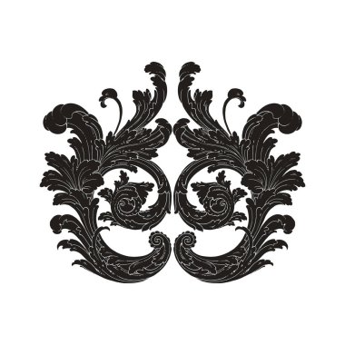 Dekoratif Barok Süsleme ögesi, vektör illüstrasyonu
