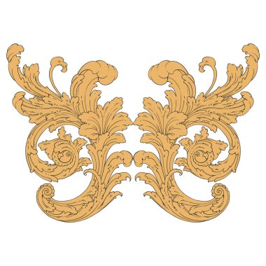 Dekoratif Barok Süsleme ögesi, vektör illüstrasyonu