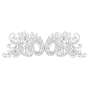 Dekoratif Barok Süsleme ögesi, vektör illüstrasyonu