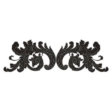 Dekoratif Barok Süsleme ögesi, vektör illüstrasyonu