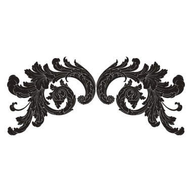 Dekoratif Barok Süsleme ögesi, vektör illüstrasyonu