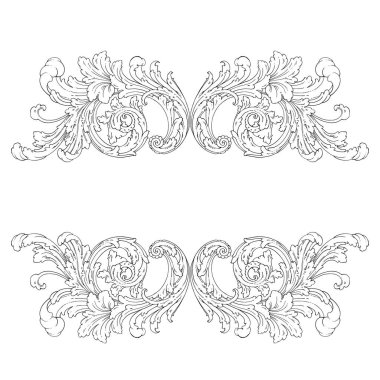 Dekoratif Barok Süsleme ögesi, vektör illüstrasyonu